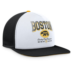 Boston Bruins Fanatics Decades Collection Foam Front Snapback Hat - White/Black - NHL