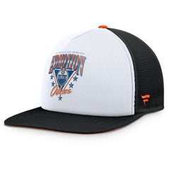 Edmonton Oilers Fanatics Decades Collection Foam Front Snapback Hat - White/Black - NHL