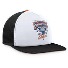 Edmonton Oilers Fanatics Decades Collection Foam Front Snapback Hat - White/Black - NHL