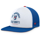 New York Rangers Fanatics Decades Collection Foam Front Snapback Hat - White/Royal - NHL
