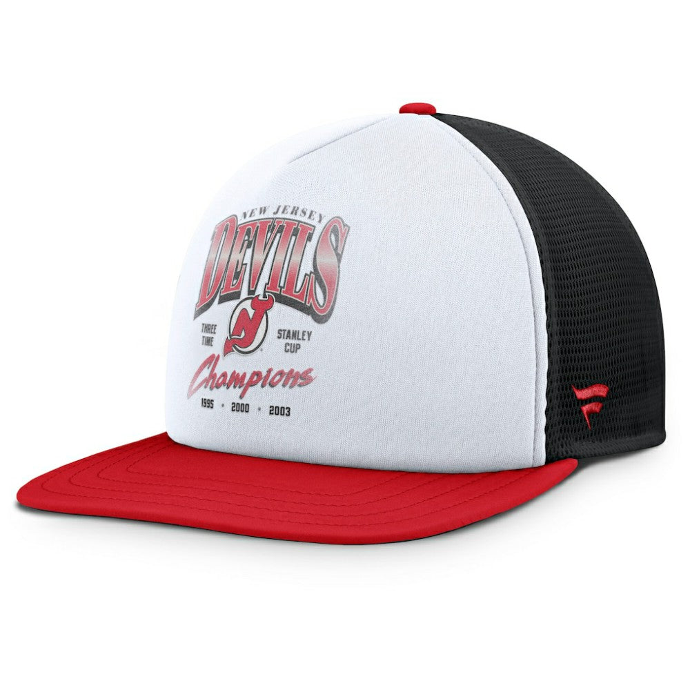 New Jersey Devils Fanatics Decades Collection Foam Front Snapback Hat - White/Red - NHL