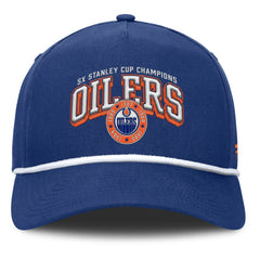 Edmonton Oilers Fanatics Decades Collection A-Frame Rope Adjustable Hat - Royal - NHL