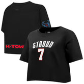 C.J. Stroud Houston Texans Pro Standard Women's Player Name & Number Cropped Boxy T-Shirt Black | NFL