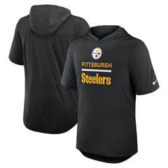 Pittsburgh Steelers Lockup Tri-Blend Hoodie T-Shirt Black | Nike for Sale