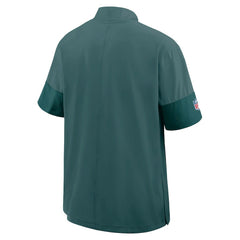 Philadelphia Eagles Sideline Short Sleeve Quarter-Zip Dri-FIT Coach Jacket Midnight Green | Nike for Sale