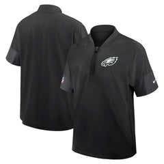 Philadelphia Eagles Sideline Short Sleeve Quarter-Zip Dri-FIT Coach Jacket Black | Nike for Sale