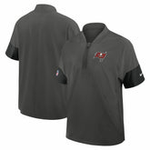 Tampa Bay Buccaneers Sideline Short Sleeve Quarter-Zip Dri-FIT Coach Jacket Pewter | Nike for Sale