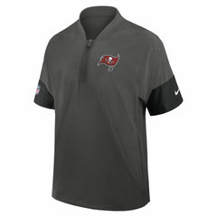 Tampa Bay Buccaneers Sideline Short Sleeve Quarter-Zip Dri-FIT Coach Jacket Pewter | Nike for Sale