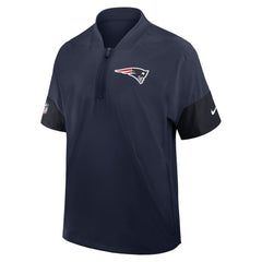 New England Patriots Sideline Short Sleeve Quarter-Zip Dri-FIT Coach Jacket Navy | Nike for Sale
