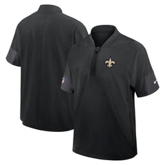 New Orleans Saints Sideline Short Sleeve Quarter-Zip Dri-FIT Coach Jacket Black | Nike for Sale