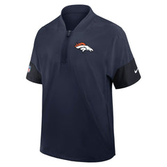 Denver Broncos Sideline Short Sleeve Quarter-Zip Dri-FIT Coach Jacket Navy | Nike for Sale