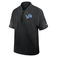 Detroit Lions Sideline Short Sleeve Quarter-Zip Dri-FIT Coach Jacket Black | Nike for Sale