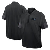 Carolina Panthers Sideline Short Sleeve Quarter-Zip Dri-FIT Coach Jacket Black | Nike for Sale