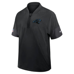 Carolina Panthers Sideline Short Sleeve Quarter-Zip Dri-FIT Coach Jacket Black | Nike for Sale
