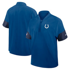 Indianapolis Colts Sideline Short Sleeve Quarter-Zip Dri-FIT Coach Jacket Royal | Nike for Sale