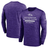 Baltimore Ravens Sideline Velocity Performance Long Sleeve T-Shirt - Purple | Nike for Sale