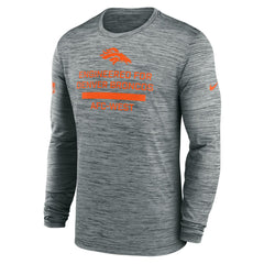 Denver Broncos Sideline Velocity Performance Long Sleeve T-Shirt - Gray | Nike for Sale