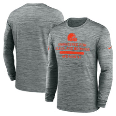 Cleveland Browns Sideline Velocity Performance Long Sleeve T-Shirt - Gray | Nike for Sale