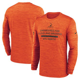 Cleveland Browns Sideline Velocity Performance Long Sleeve T-Shirt - Orange | Nike for Sale