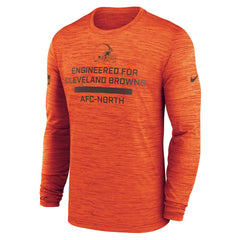 Cleveland Browns Sideline Velocity Performance Long Sleeve T-Shirt - Orange | Nike for Sale