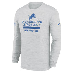Detroit Lions Sideline Velocity Performance Long Sleeve T-Shirt - Ash | Nike for Sale