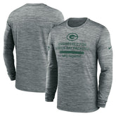 Green Bay Packers Sideline Velocity Performance Long Sleeve T-Shirt - Gray | Nike for Sale