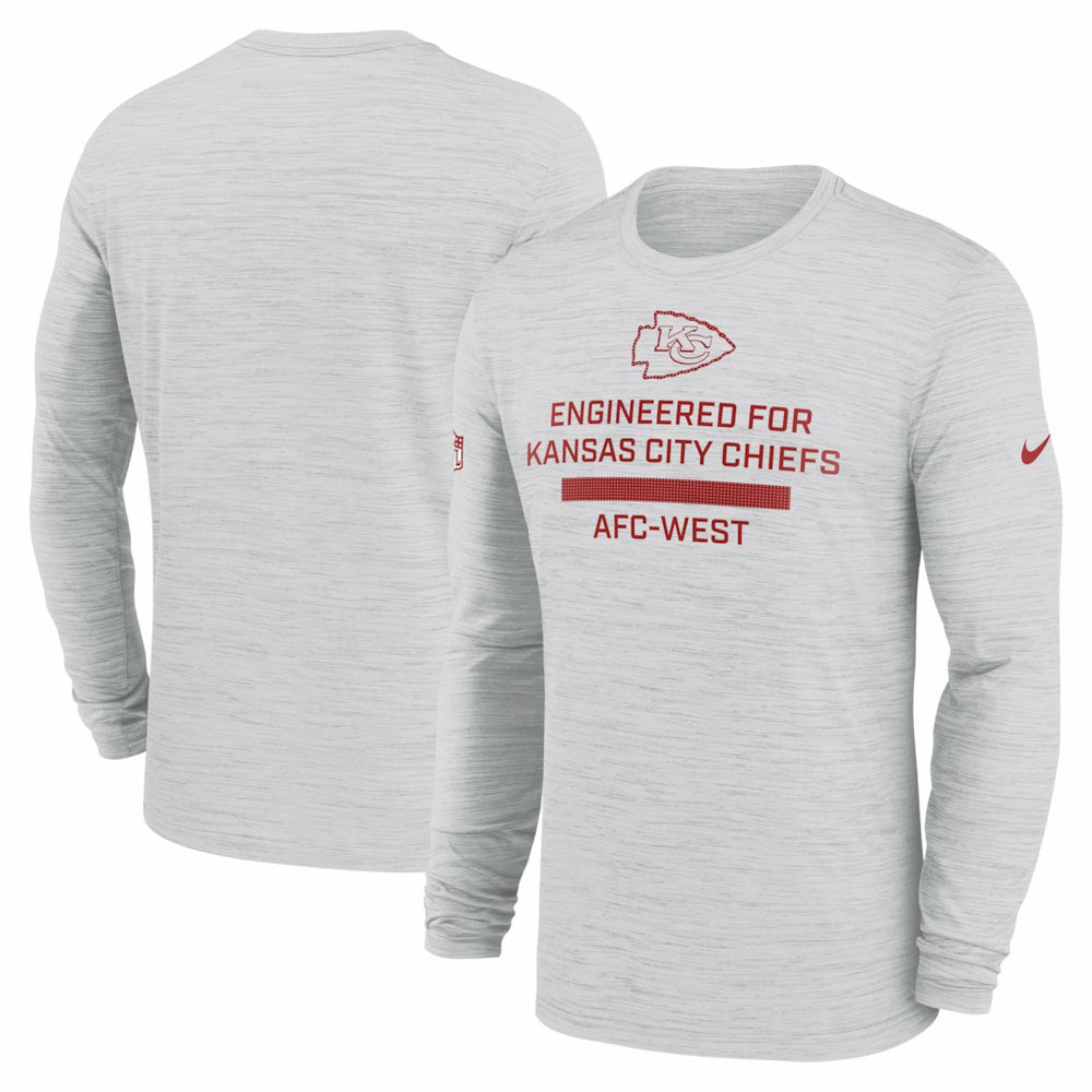 Kansas City Chiefs Sideline Velocity Performance Long Sleeve T-Shirt - Ash | Nike for Sale