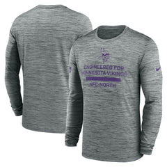 Minnesota Vikings Sideline Velocity Performance Long Sleeve T-Shirt - Gray | Nike for Sale