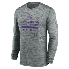 Minnesota Vikings Sideline Velocity Performance Long Sleeve T-Shirt - Gray | Nike for Sale