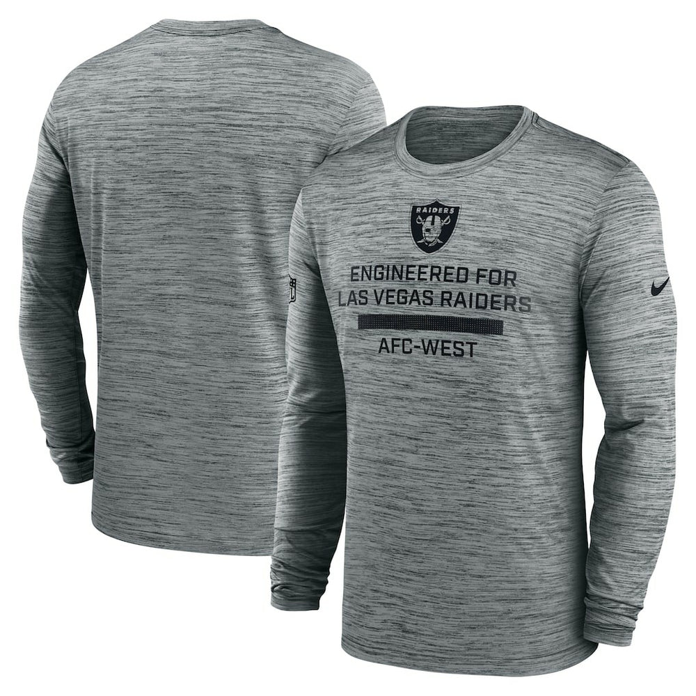 Las Vegas Raiders Sideline Velocity Performance Long Sleeve T-Shirt - Gray | Nike for Sale