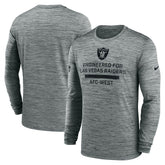 Las Vegas Raiders Sideline Velocity Performance Long Sleeve T-Shirt - Gray | Nike for Sale