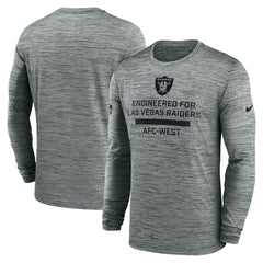 Las Vegas Raiders Sideline Velocity Performance Long Sleeve T-Shirt - Gray | Nike for Sale