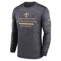 New Orleans Saints Sideline Velocity Performance Long Sleeve T-Shirt - Black | Nike for Sale
