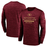 San Francisco 49ers Sideline Velocity Performance Long Sleeve T-Shirt - Scarlet | Nike for Sale