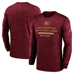 San Francisco 49ers Sideline Velocity Performance Long Sleeve T-Shirt - Scarlet | Nike for Sale