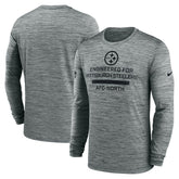 Pittsburgh Steelers Sideline Velocity Performance Long Sleeve T-Shirt - Gray | Nike for Sale