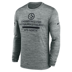 Pittsburgh Steelers Sideline Velocity Performance Long Sleeve T-Shirt - Gray | Nike for Sale