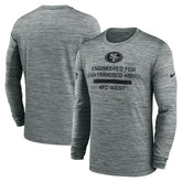 San Francisco 49ers Sideline Velocity Performance Long Sleeve T-Shirt - Gray | Nike for Sale