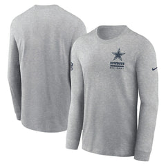 Dallas Cowboys Sideline Dri-FIT Long Sleeve T-Shirt Heather Gray | Nike for Sale