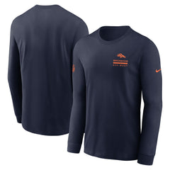 Denver Broncos Sideline Dri-FIT Long Sleeve T-Shirt Navy | Nike for Sale