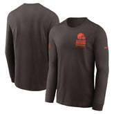 Cleveland Browns Sideline Dri-FIT Long Sleeve T-Shirt Brown | Nike for Sale