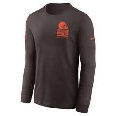 Cleveland Browns Sideline Dri-FIT Long Sleeve T-Shirt Brown | Nike for Sale