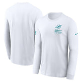 Miami Dolphins Sideline Dri-FIT Long Sleeve T-Shirt White | Nike for Sale