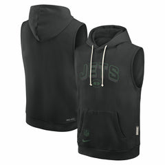 New York Jets Sideline Standard Issue Dri-FIT Sleeveless Hoodie Black | Nike for Sale