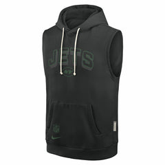 New York Jets Sideline Standard Issue Dri-FIT Sleeveless Hoodie Black | Nike for Sale