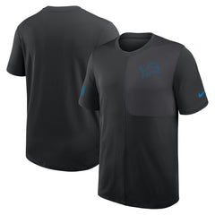 Detroit Lions Sideline UV Dri-Fit Coach Shirt Black | Nike for Sale