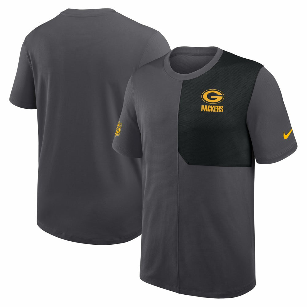 Green Bay Packers Sideline UV Dri-Fit Coach Shirt Gray | Nike for Sale