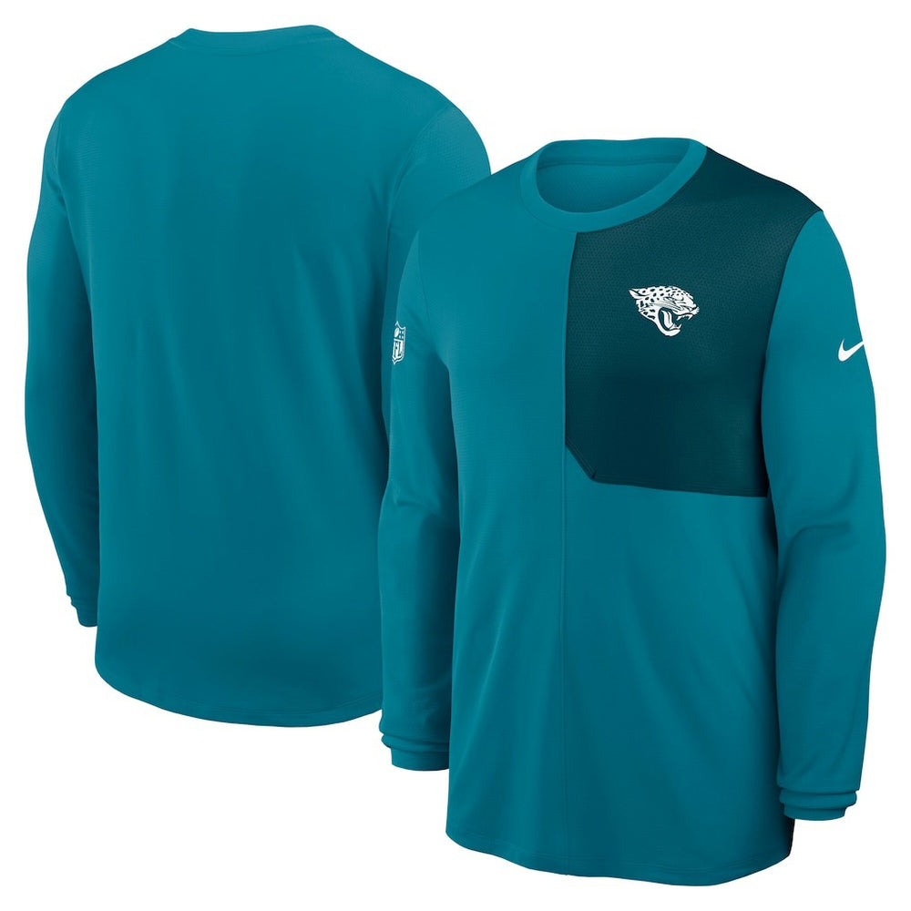 Jacksonville Jaguars Sideline Coach UV Dri-FIT Long Sleeve Shirt Teal | Nike for Sale
