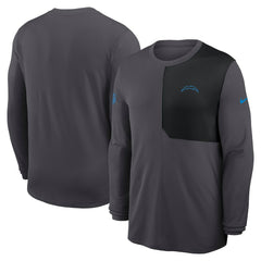 Los Angeles Chargers Sideline Coach UV Dri-FIT Long Sleeve Shirt Gray | Nike for Sale