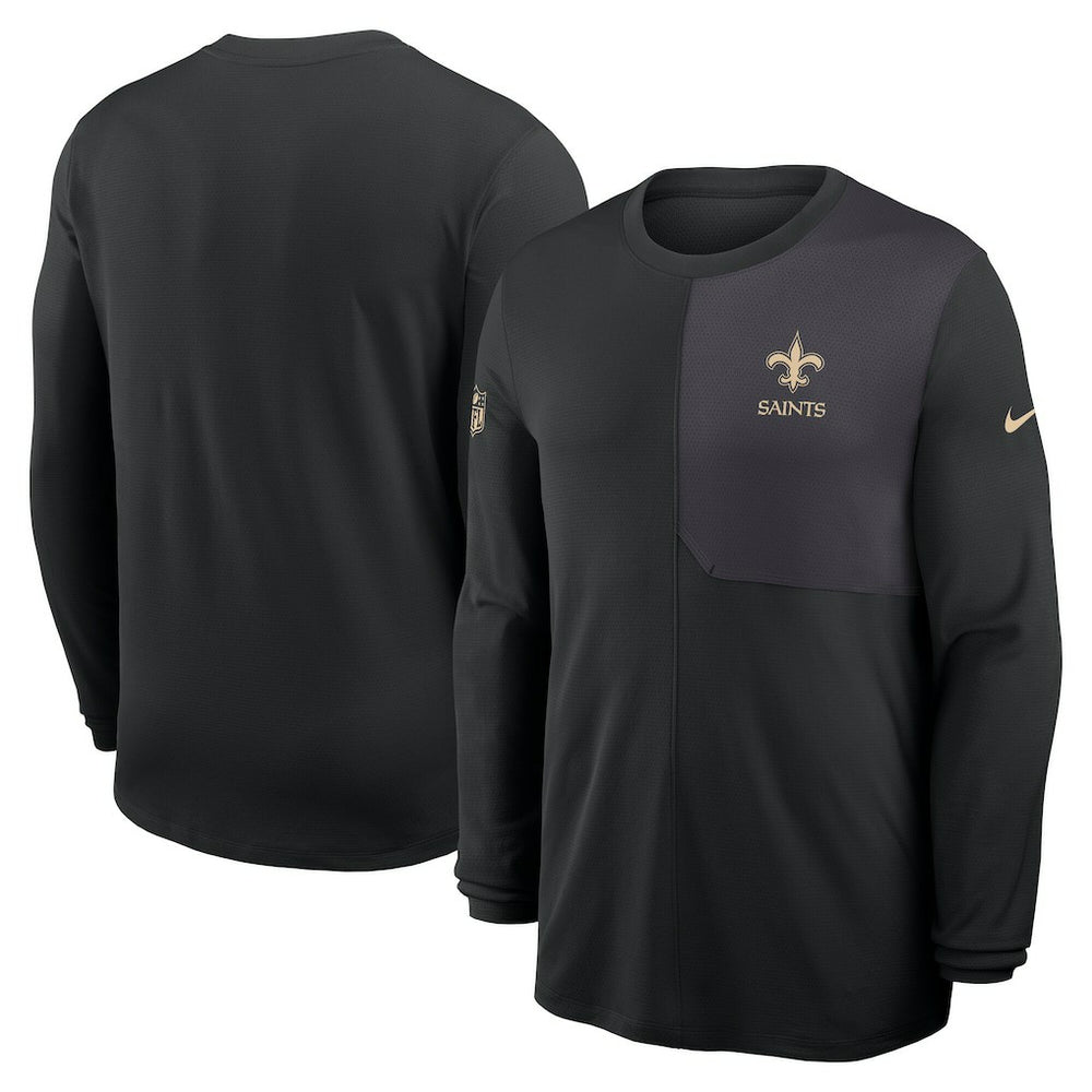 New Orleans Saints Sideline Coach UV Dri-FIT Long Sleeve Shirt Black | Nike for Sale